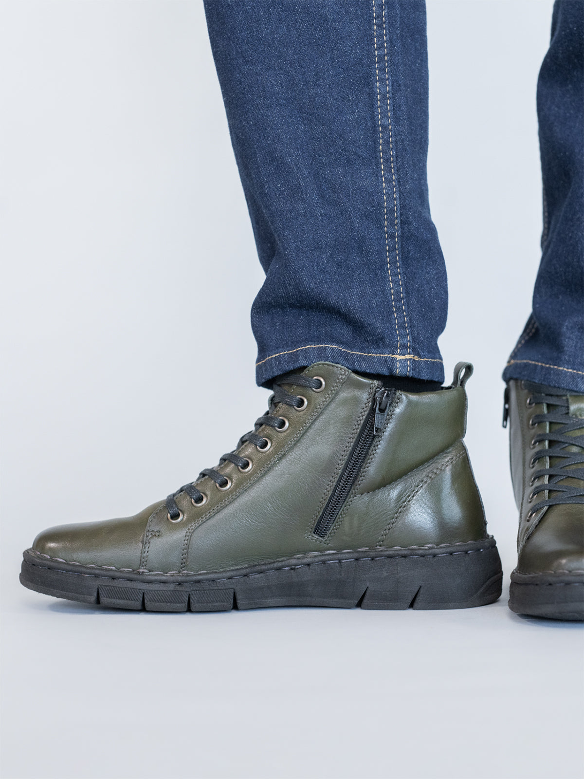 Botin Cuero Mujer Winnet Verde