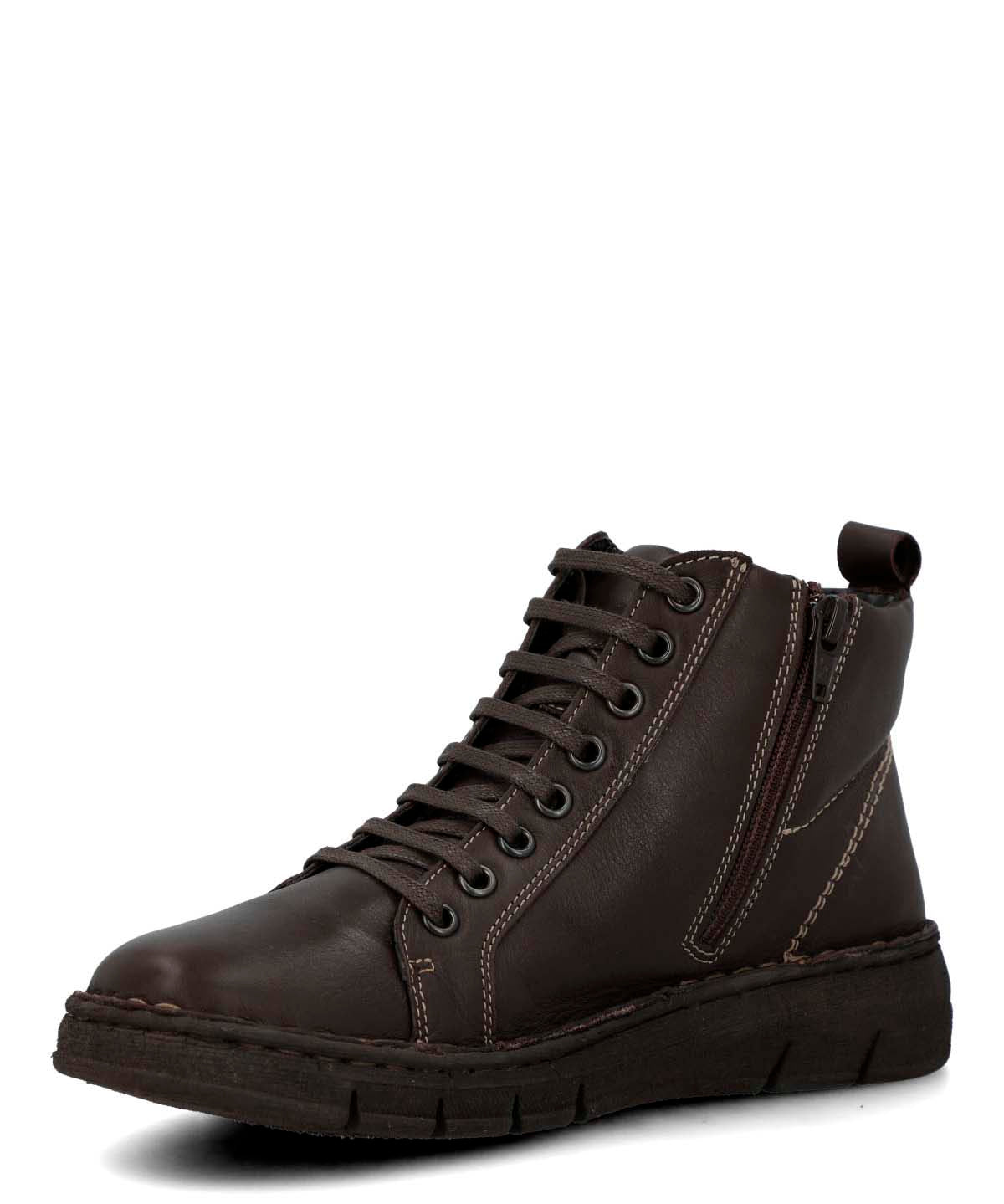 Botin Cuero Mujer Winnet Café Oscuro