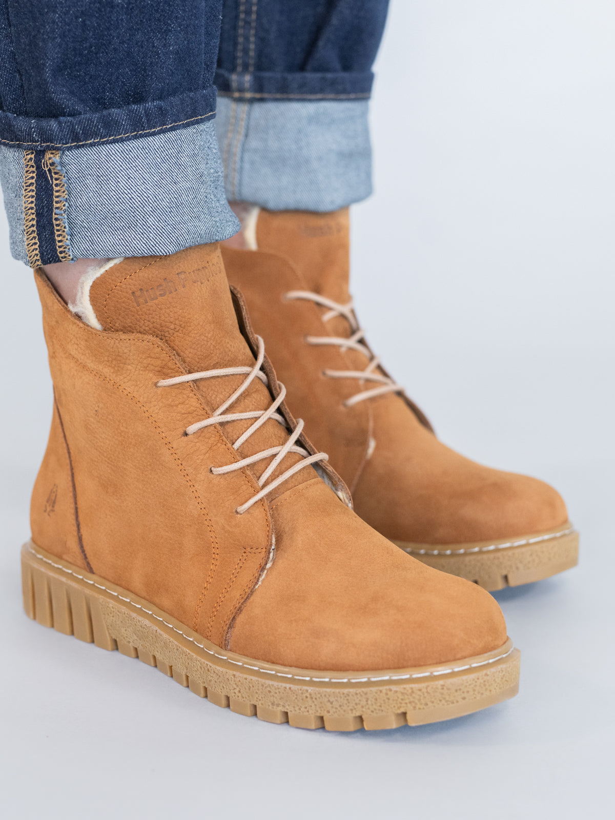 Botin Cuero Mujer Clere Café-Hush Puppies Chile
