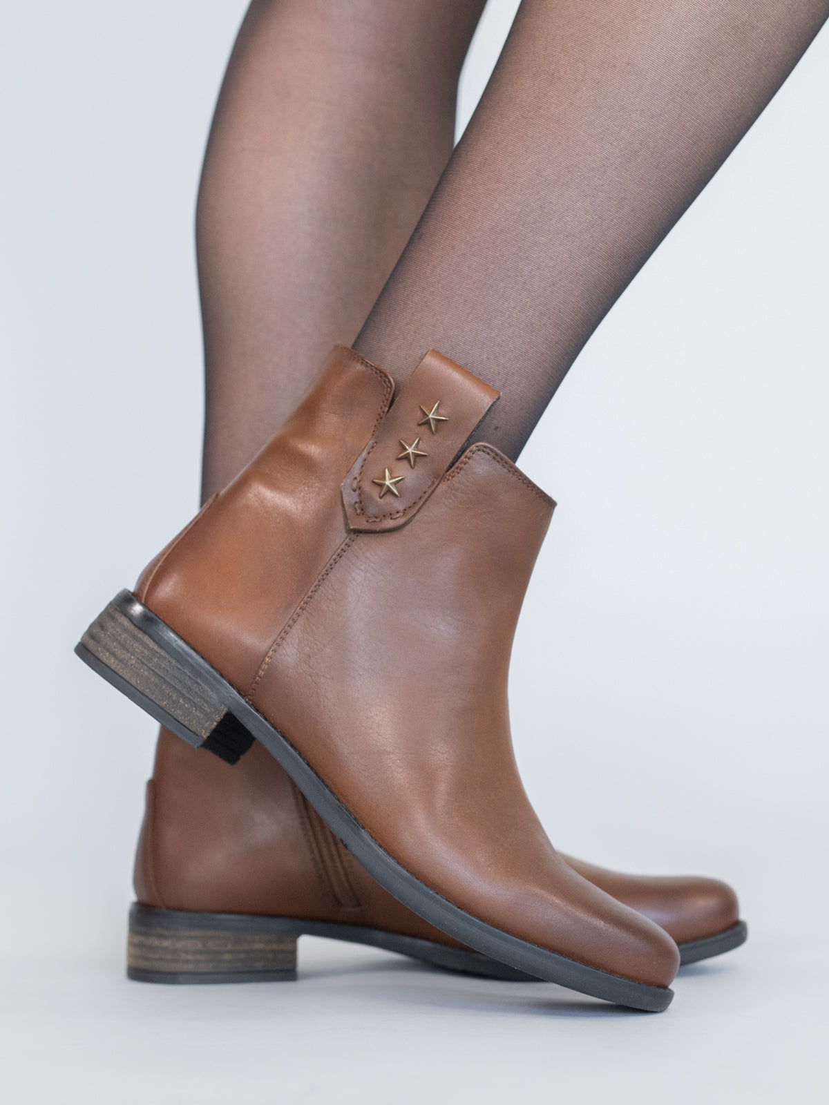 Botin Cuero Mujer Elder Café
