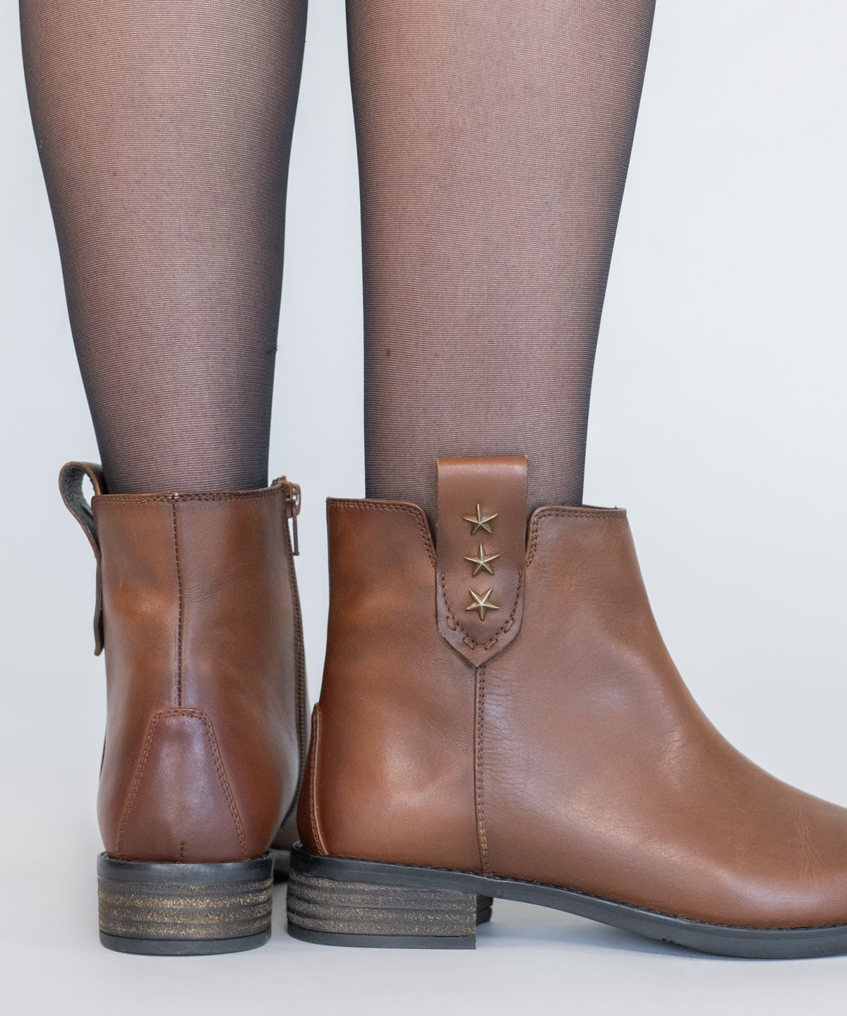 Botin Cuero Mujer Elder Café