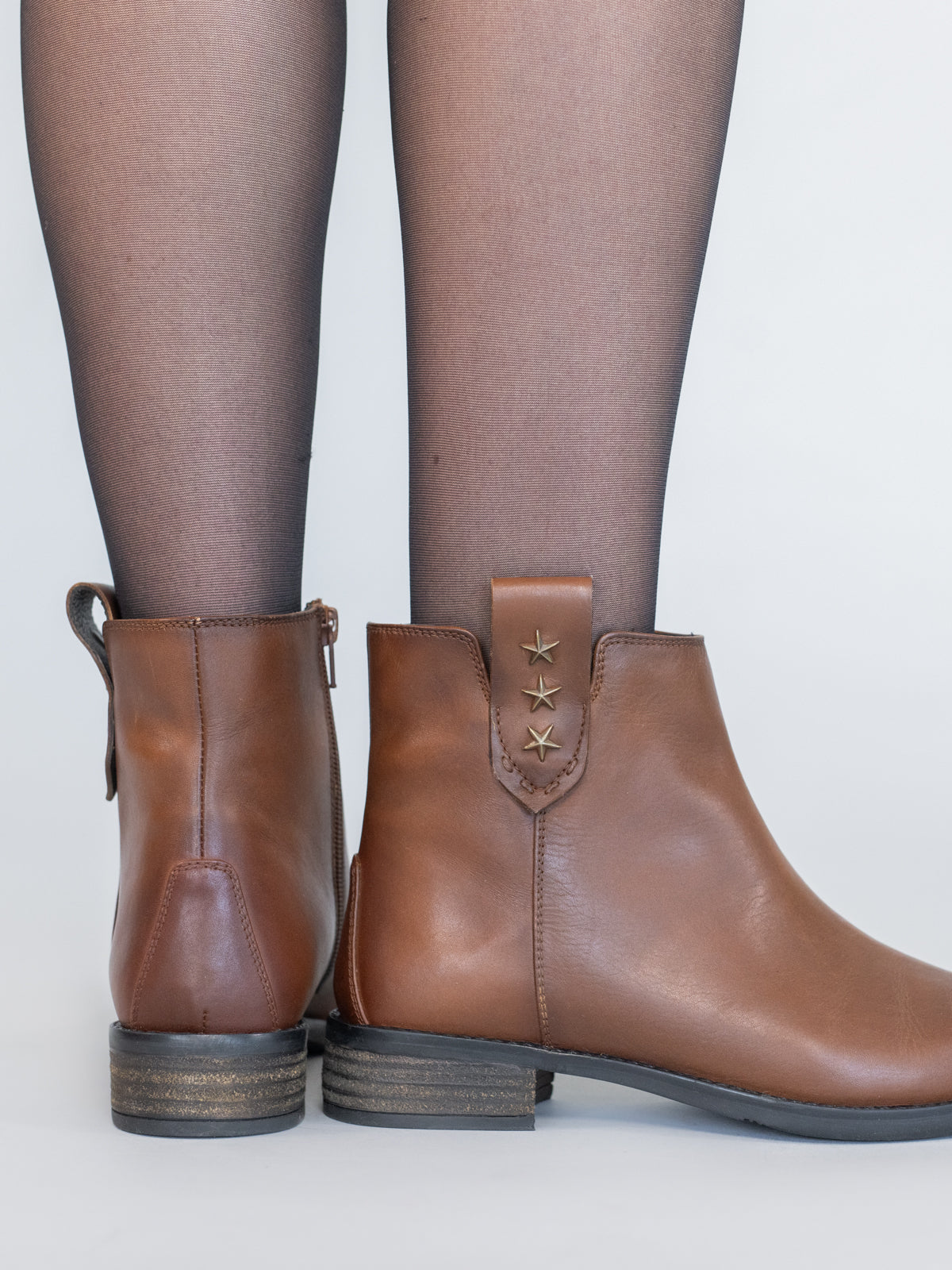 Botin Cuero Mujer Elder Café