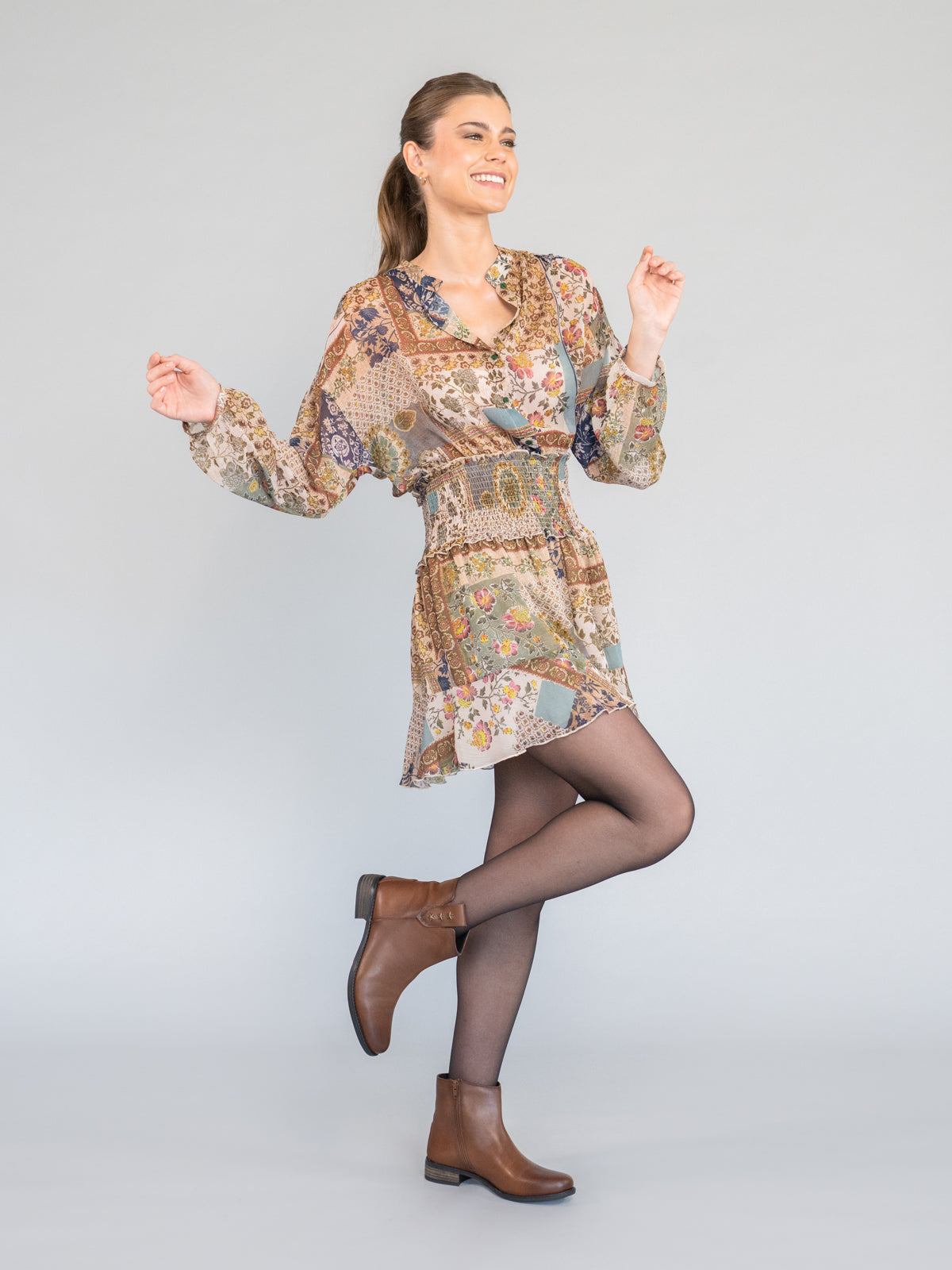 Botin Cuero Mujer Elder Café