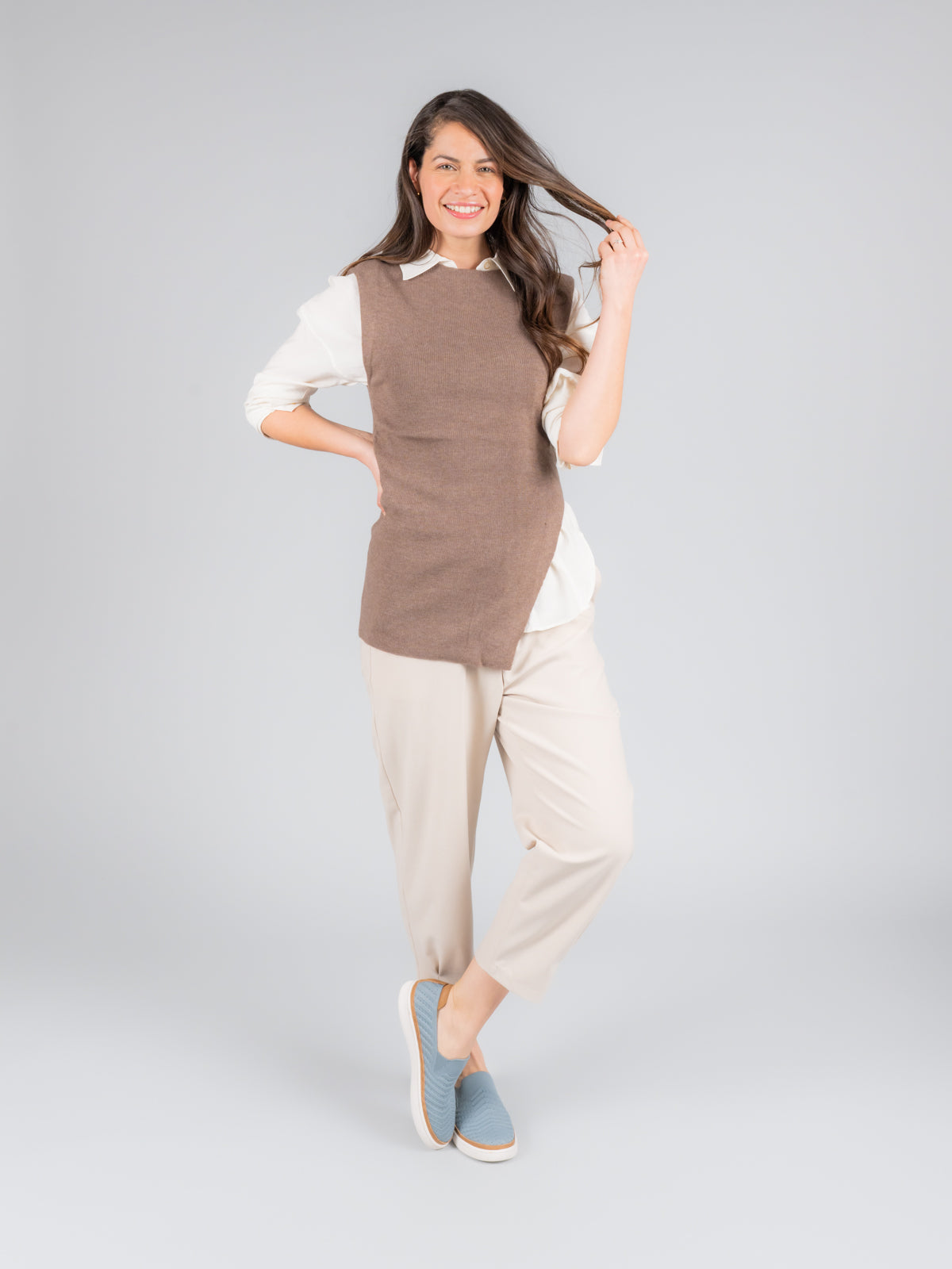 Zapatilla Knit Mujer Trento Celeste