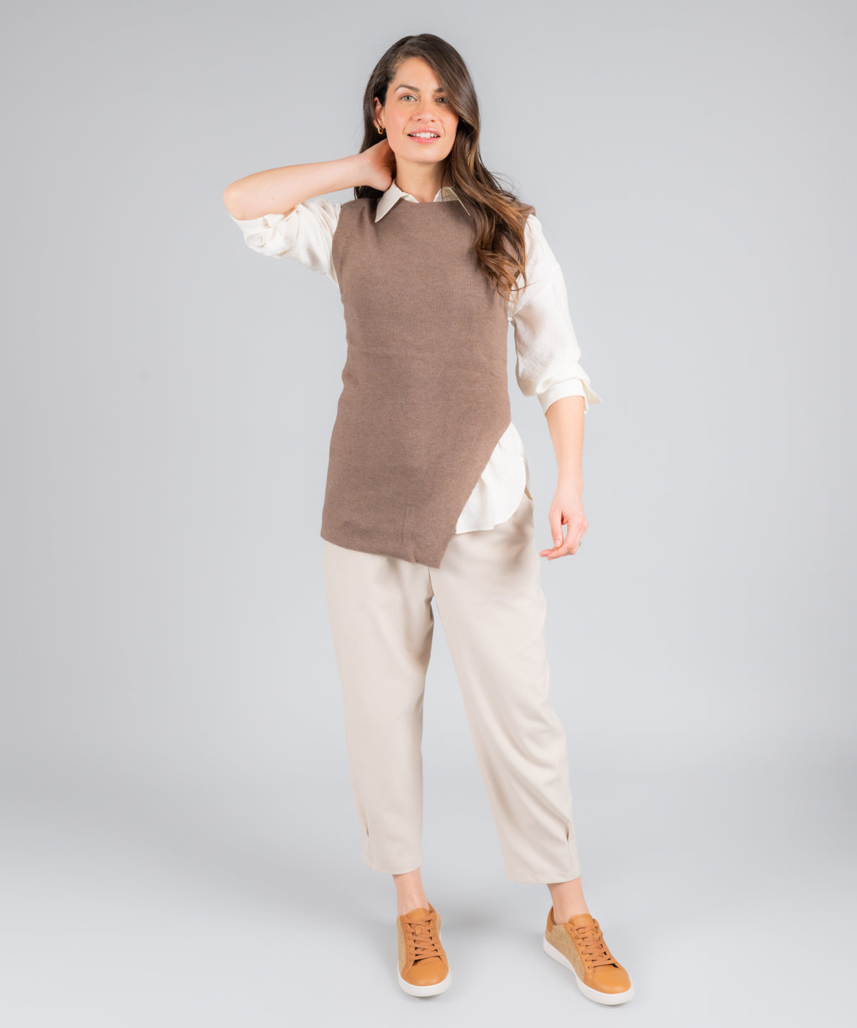 Zapatilla Cuero Mujer Merano Café Claro