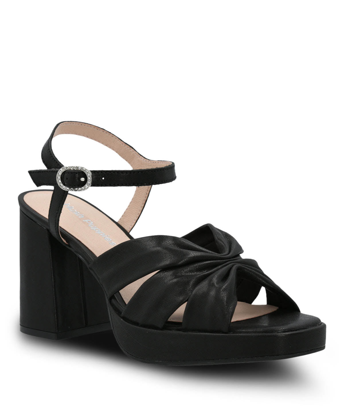 Sandalia Vestir Mujer Cuero Berfolte Negra Hush Puppies | Hush Puppies