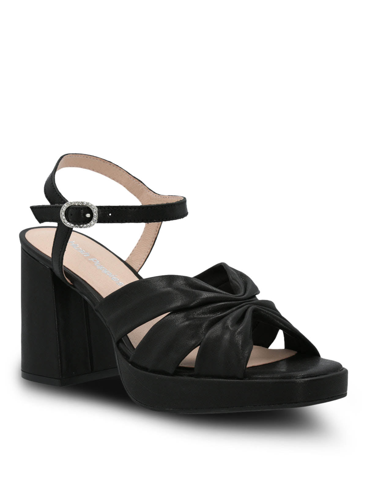 Sandalia Vestir Mujer Cuero Berfolte Negra Hush Puppies | Hush Puppies