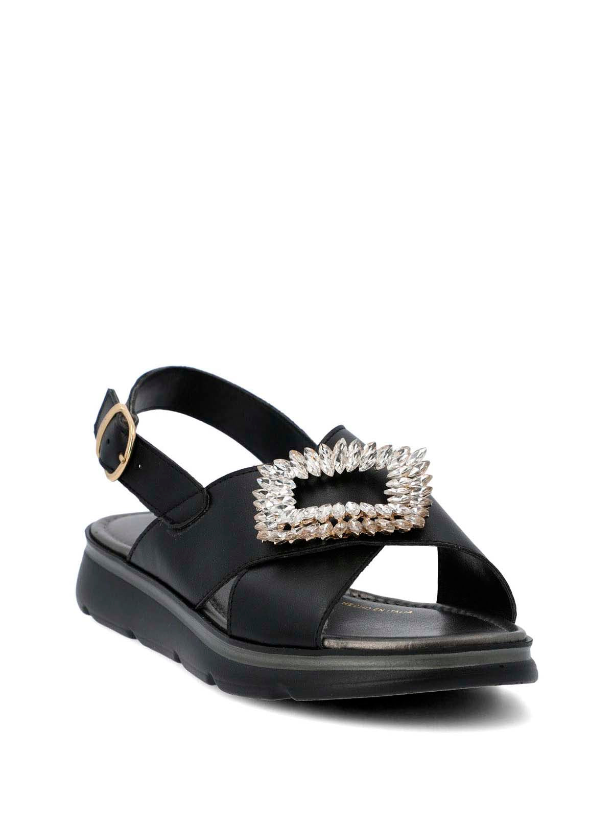 Sandalia Cerutti Mujer Gullo Negra Hush Puppies