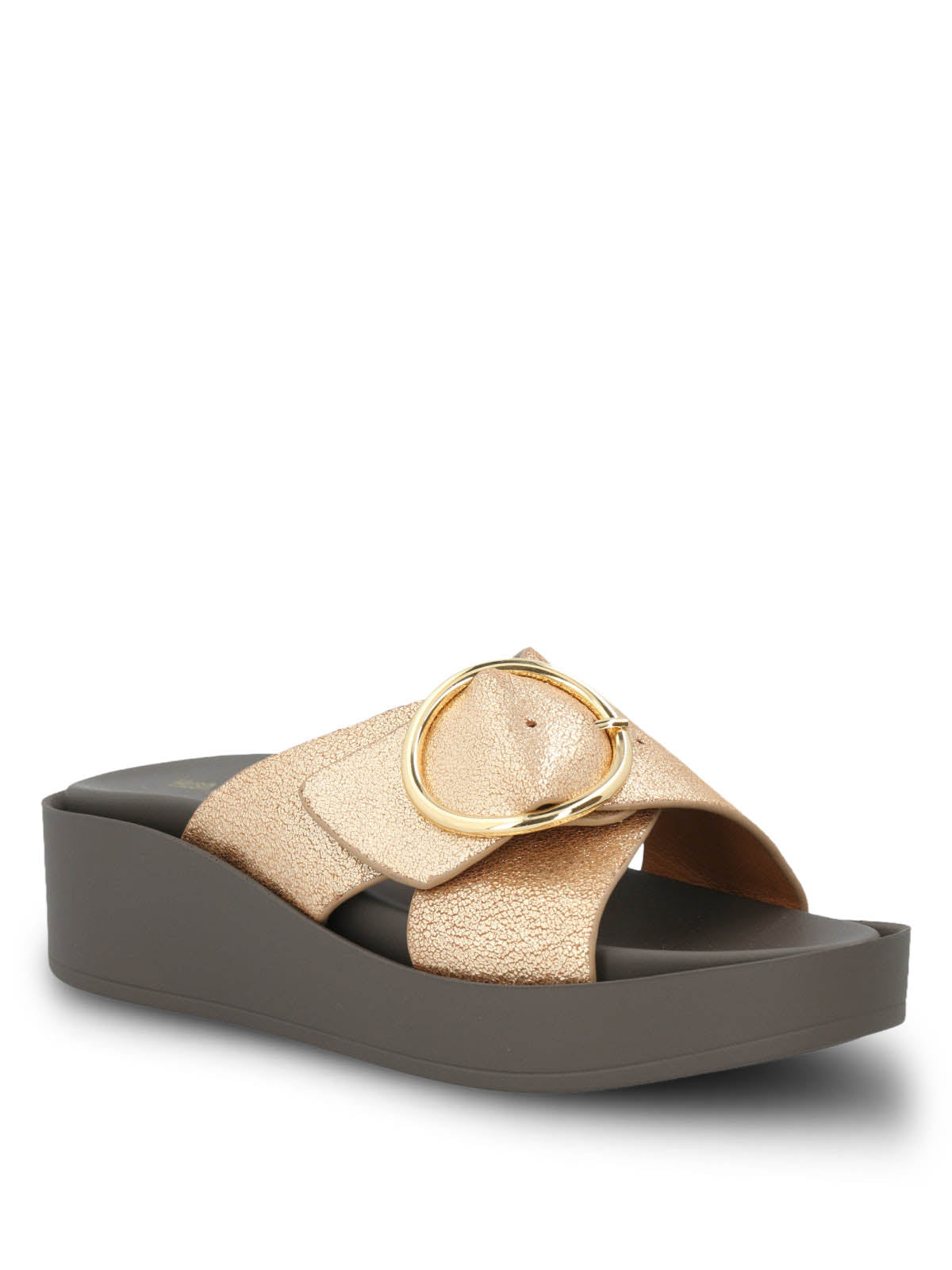 Sandalia Cuero Mujer Gise Dorado | Hush Puppies