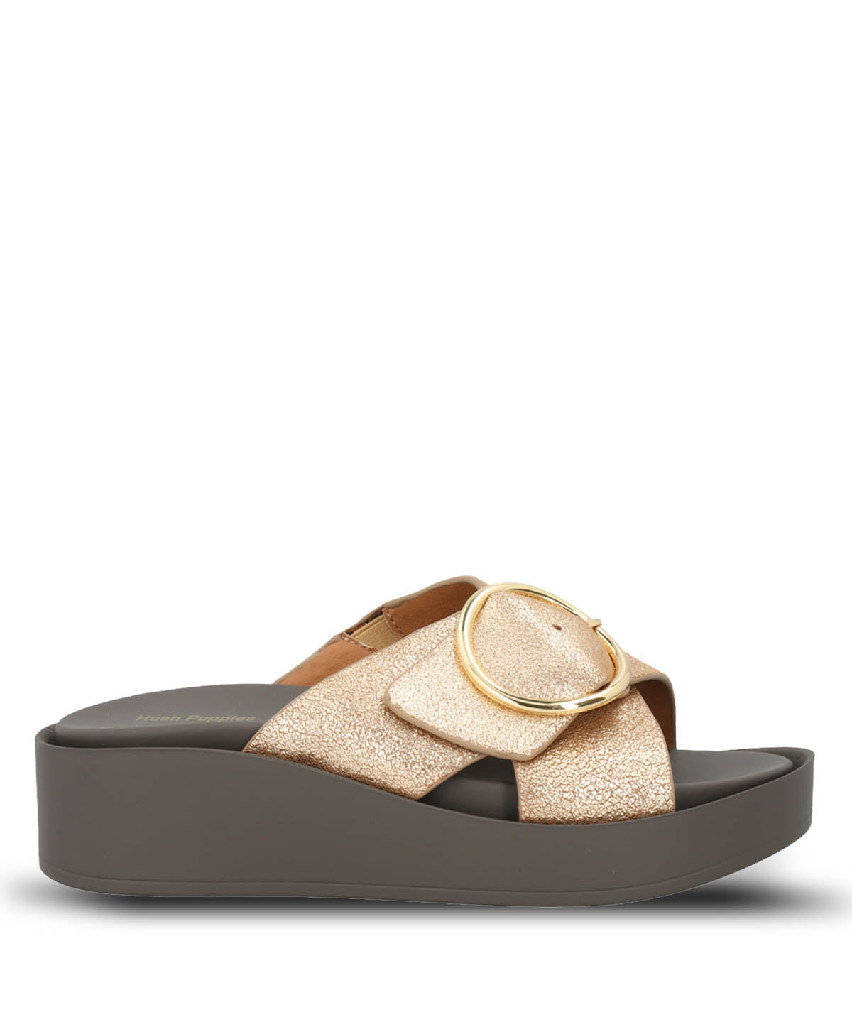 Sandalia Cuero Mujer Gise Dorado | Hush Puppies