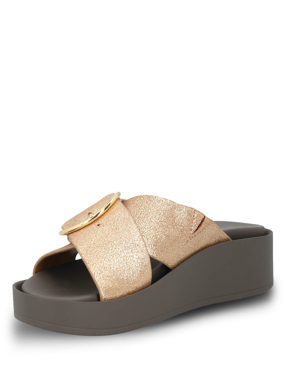 Sandalia Cuero Mujer Gise Dorado | Hush Puppies