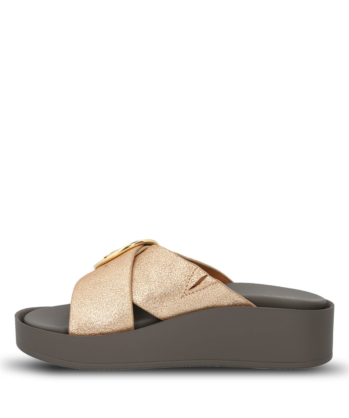 Sandalia Cuero Mujer Gise Dorado | Hush Puppies