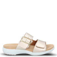 Sandalia Cuero Mujer Lorry Slide Dorado