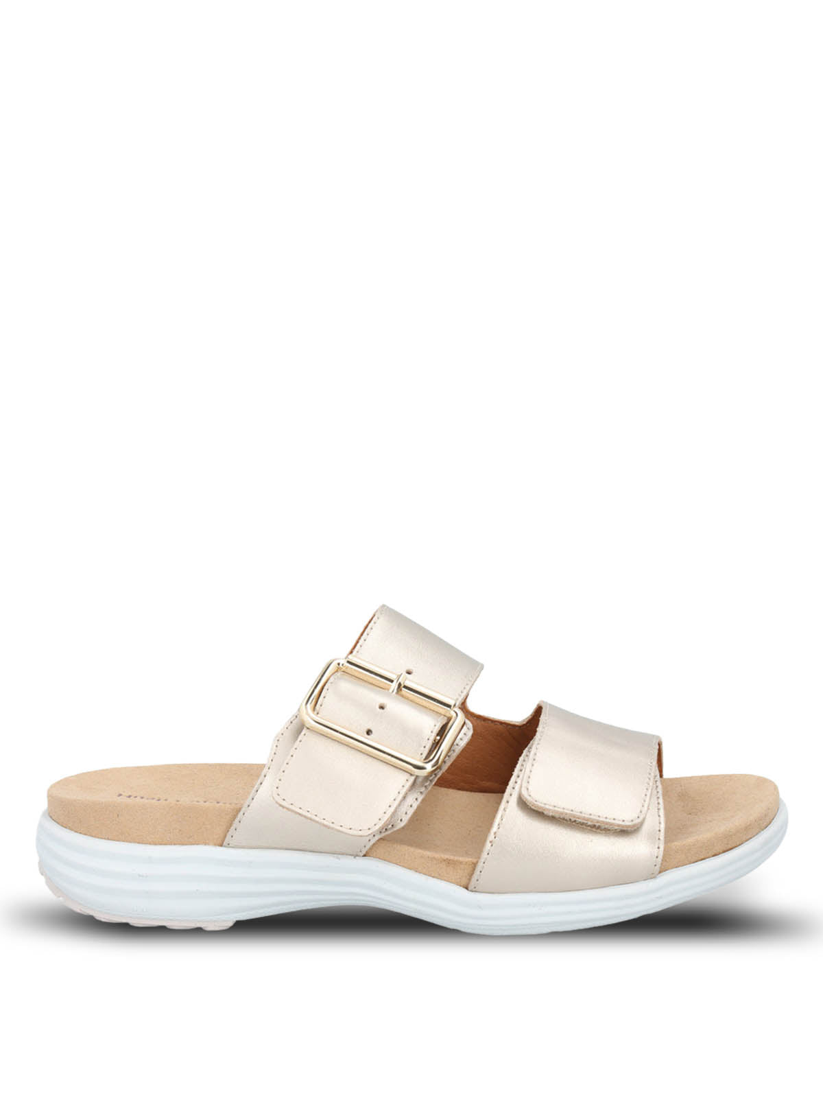 Sandalia Cuero Mujer Lorry Slide Dorado