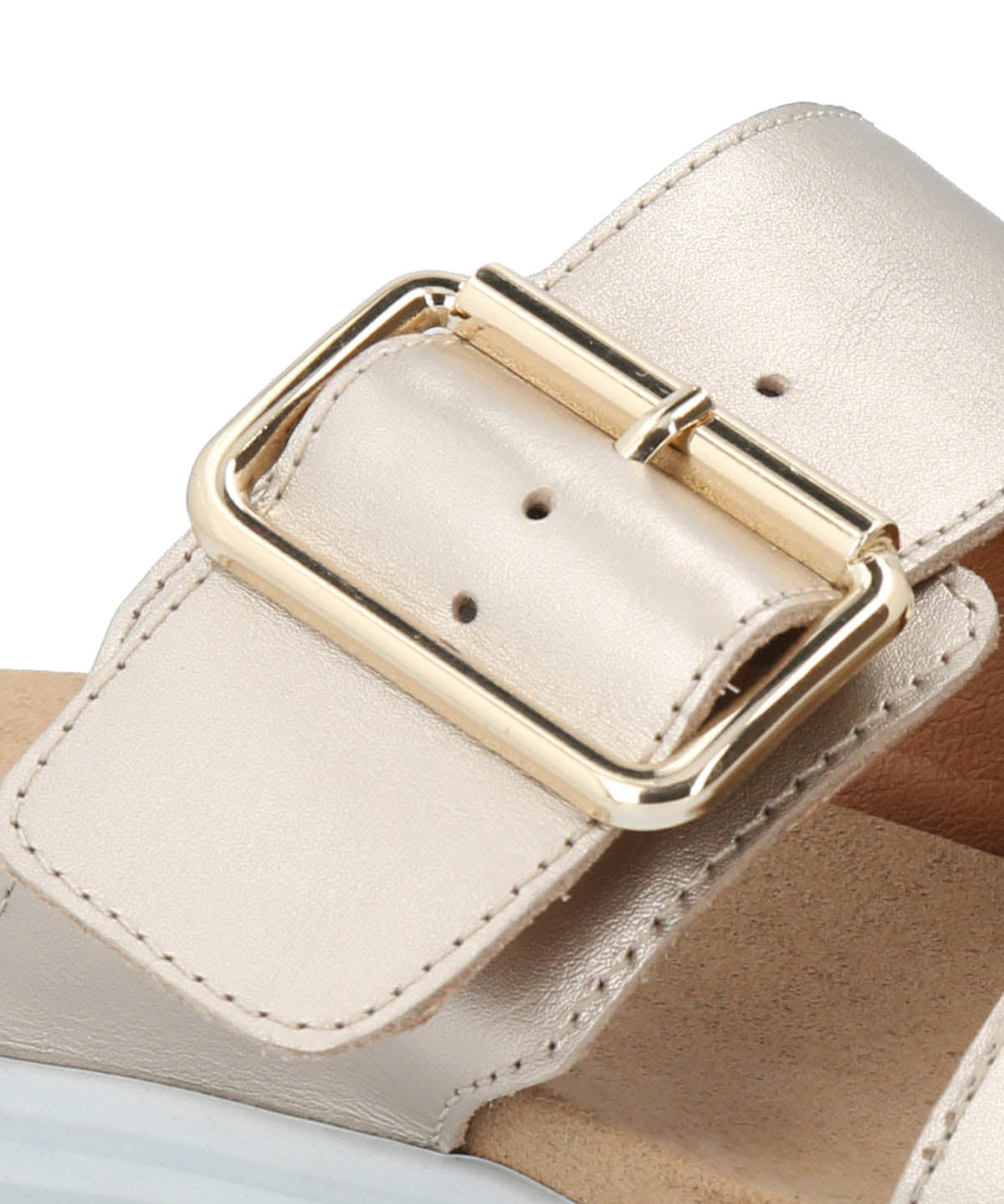 Sandalia Cuero Mujer Lorry Slide Dorado