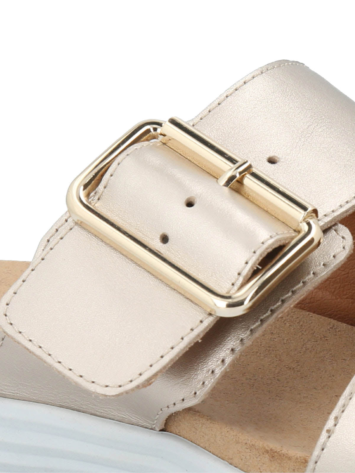 Sandalia Cuero Mujer Lorry Slide Dorado