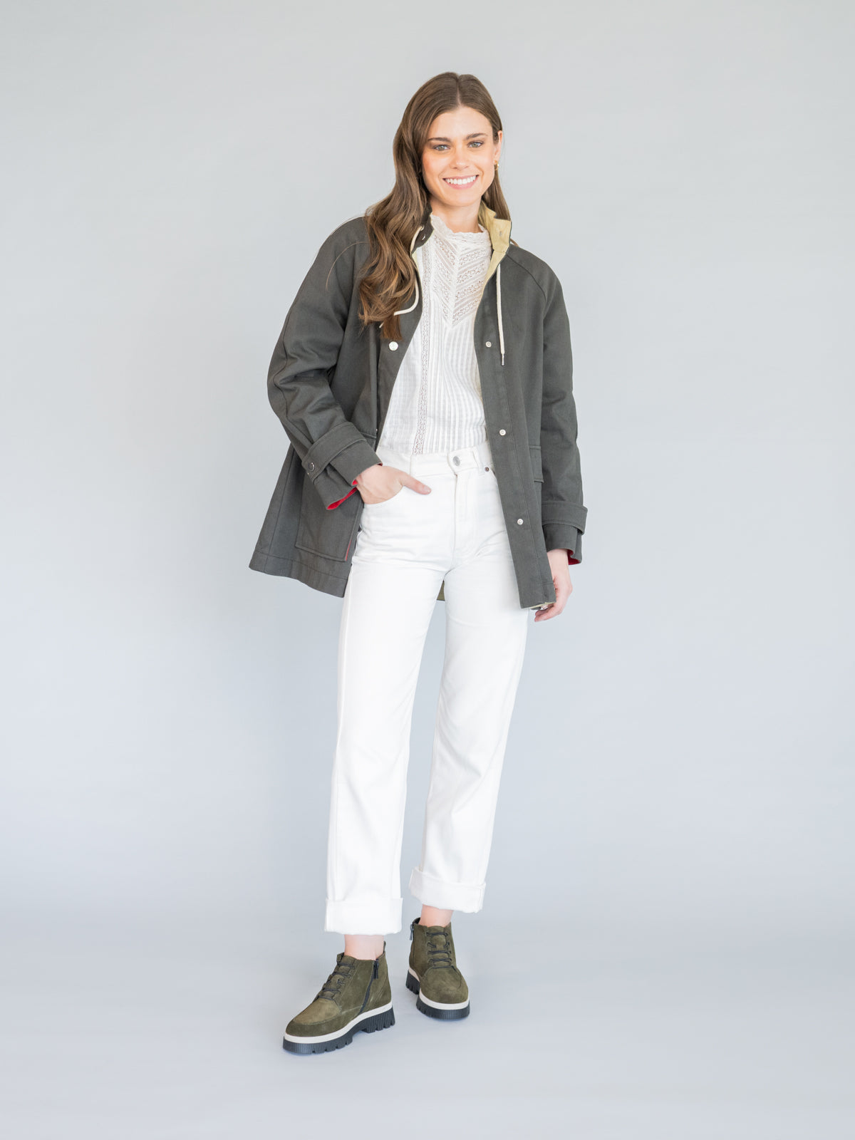 Botin Cuero Mujer Ruffen Verde