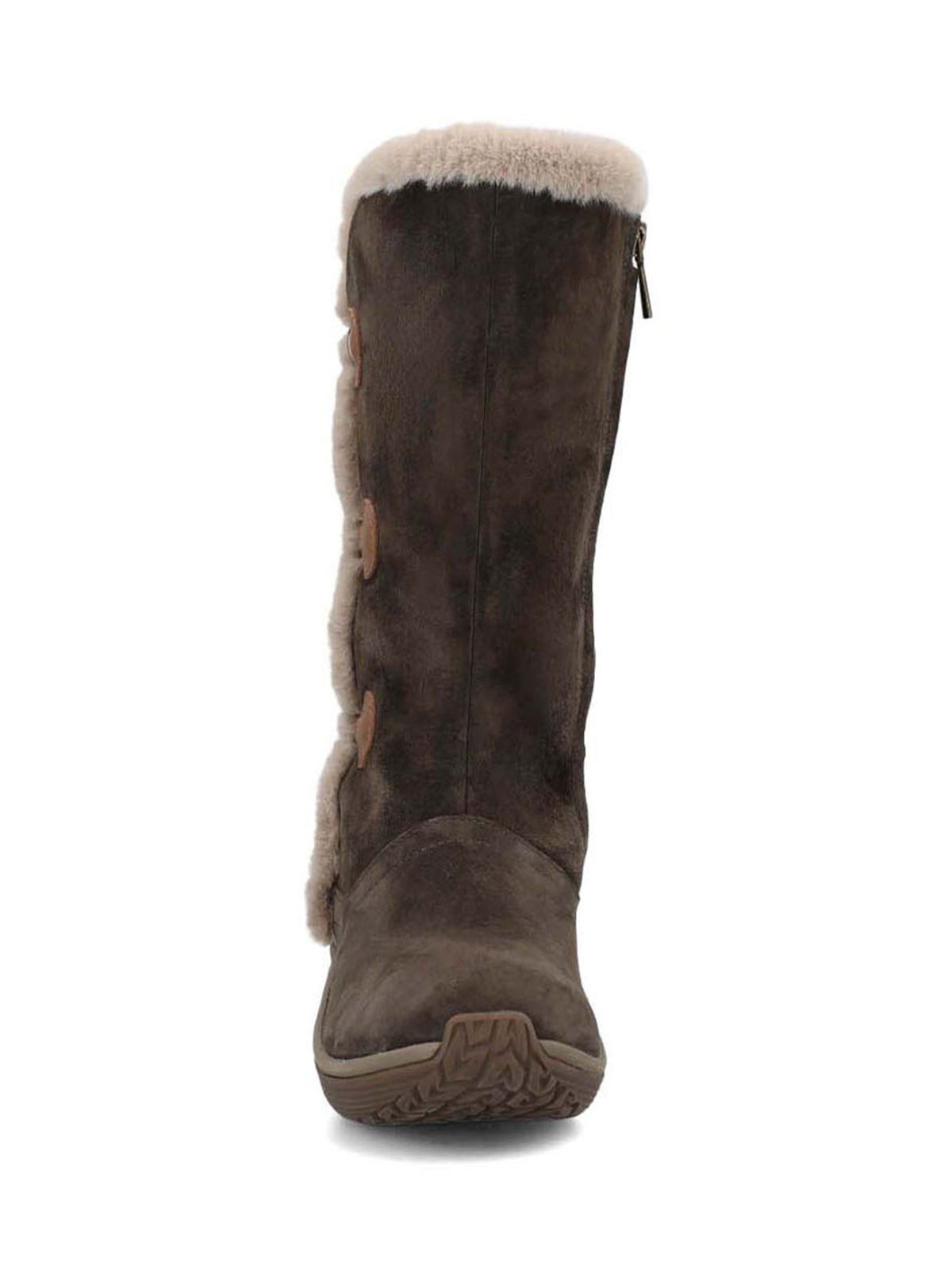 Bota Cuero Mujer Alove Button Café Oscuro