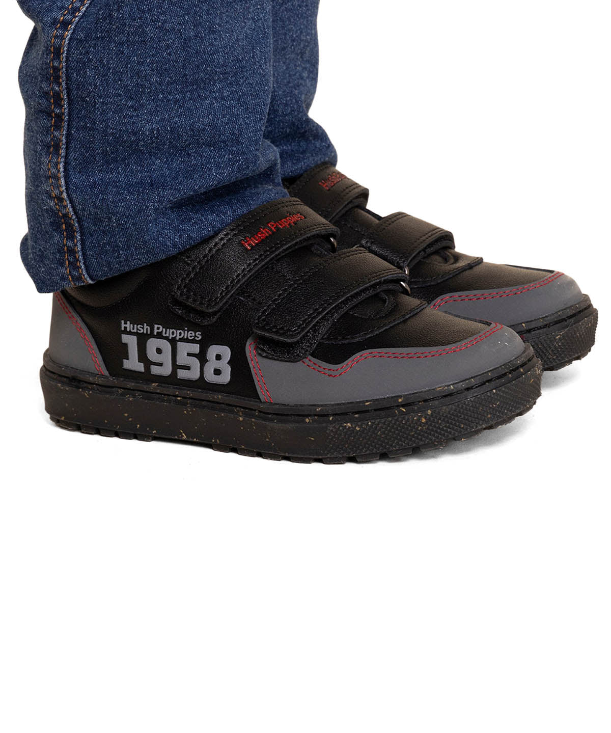 Zapatilla Cuero Niño Jets  Negra