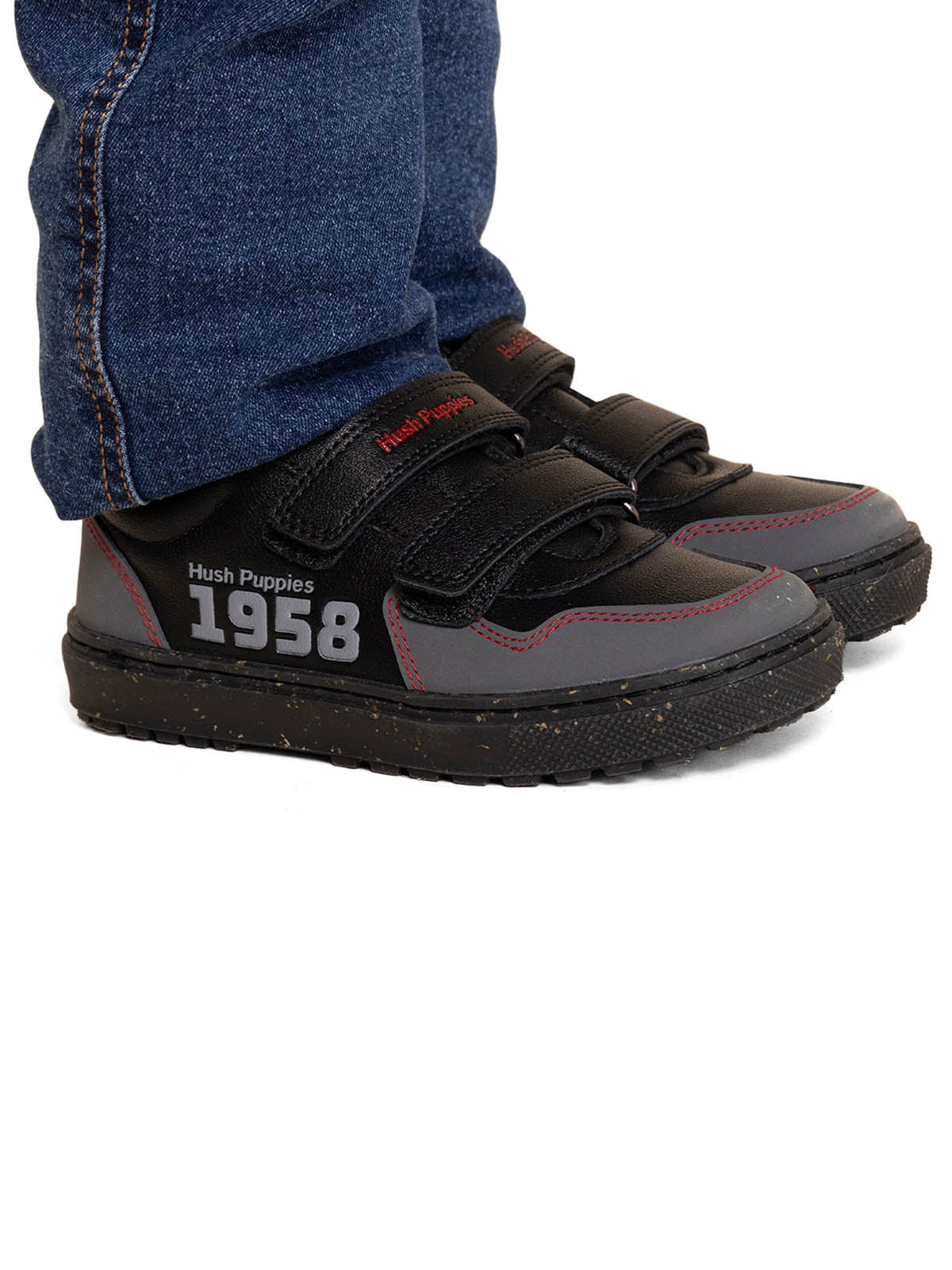 Zapatilla Cuero Niño Jets  Negra
