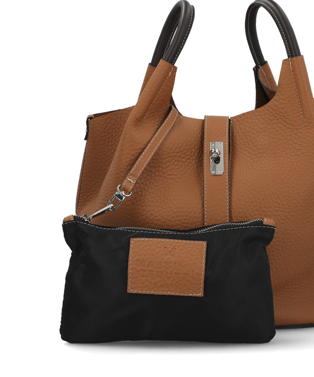 Cartera Cerutti Cuero Mujer Toscana Bag Café