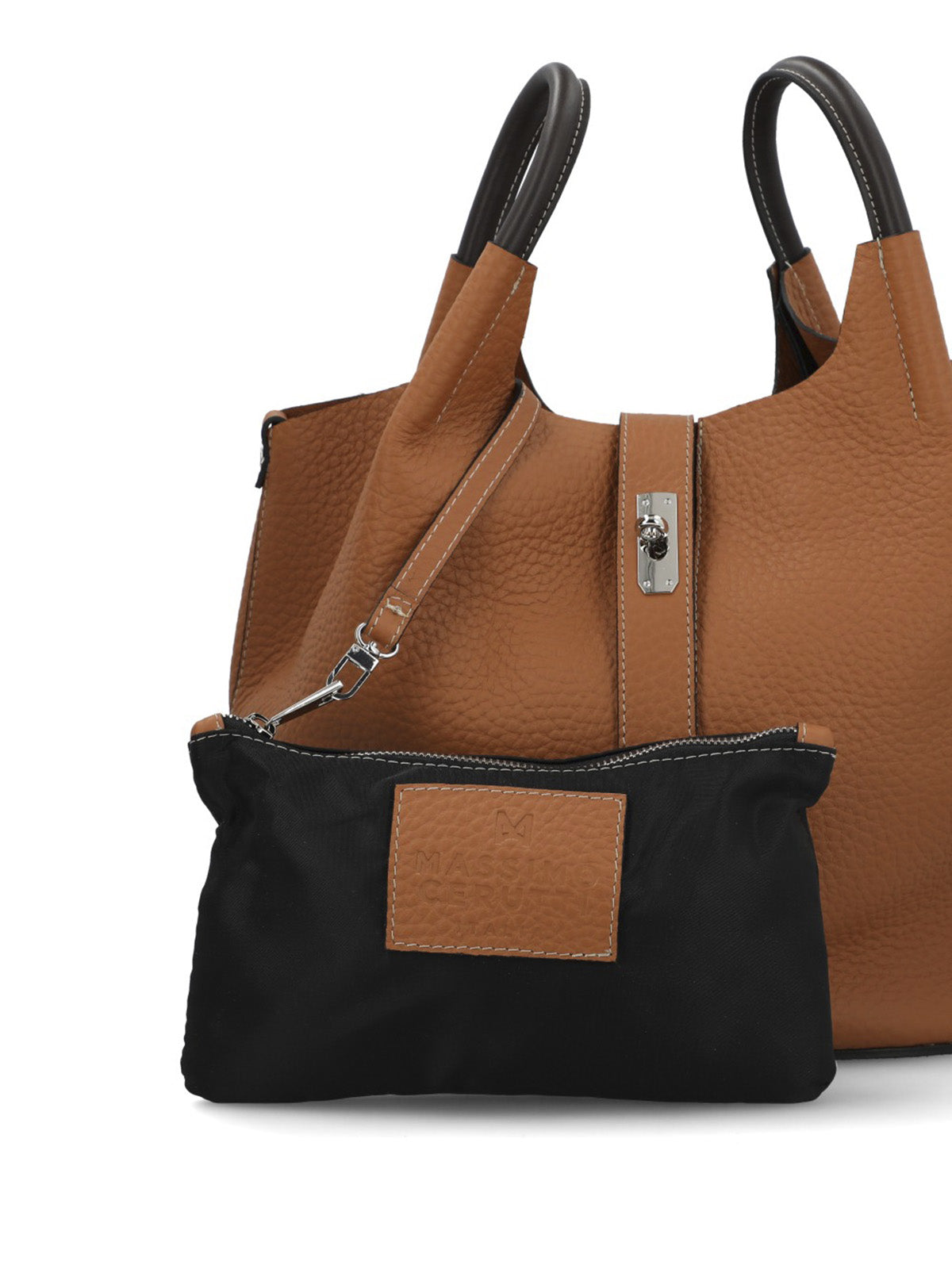 Cartera Cerutti Cuero Mujer Toscana Bag Café
