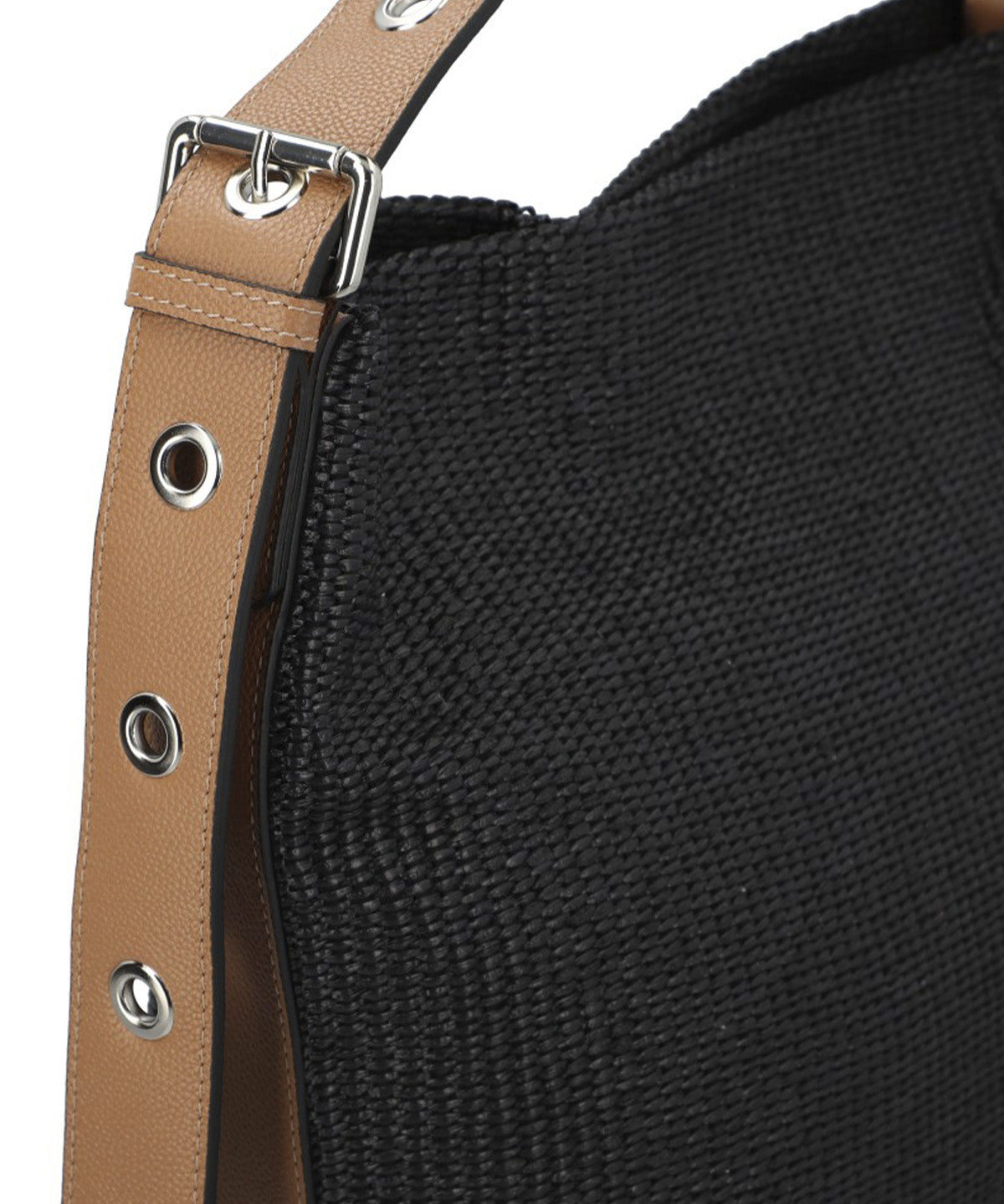 Cartera Cerutti Cuero Mujer Raffa Hobo Negro