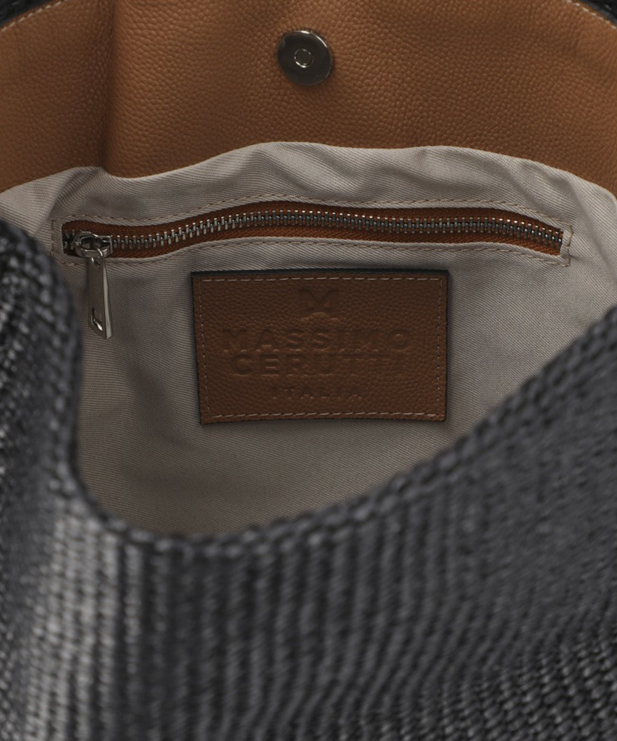 Cartera Cerutti Cuero Mujer Raffa Hobo Negro