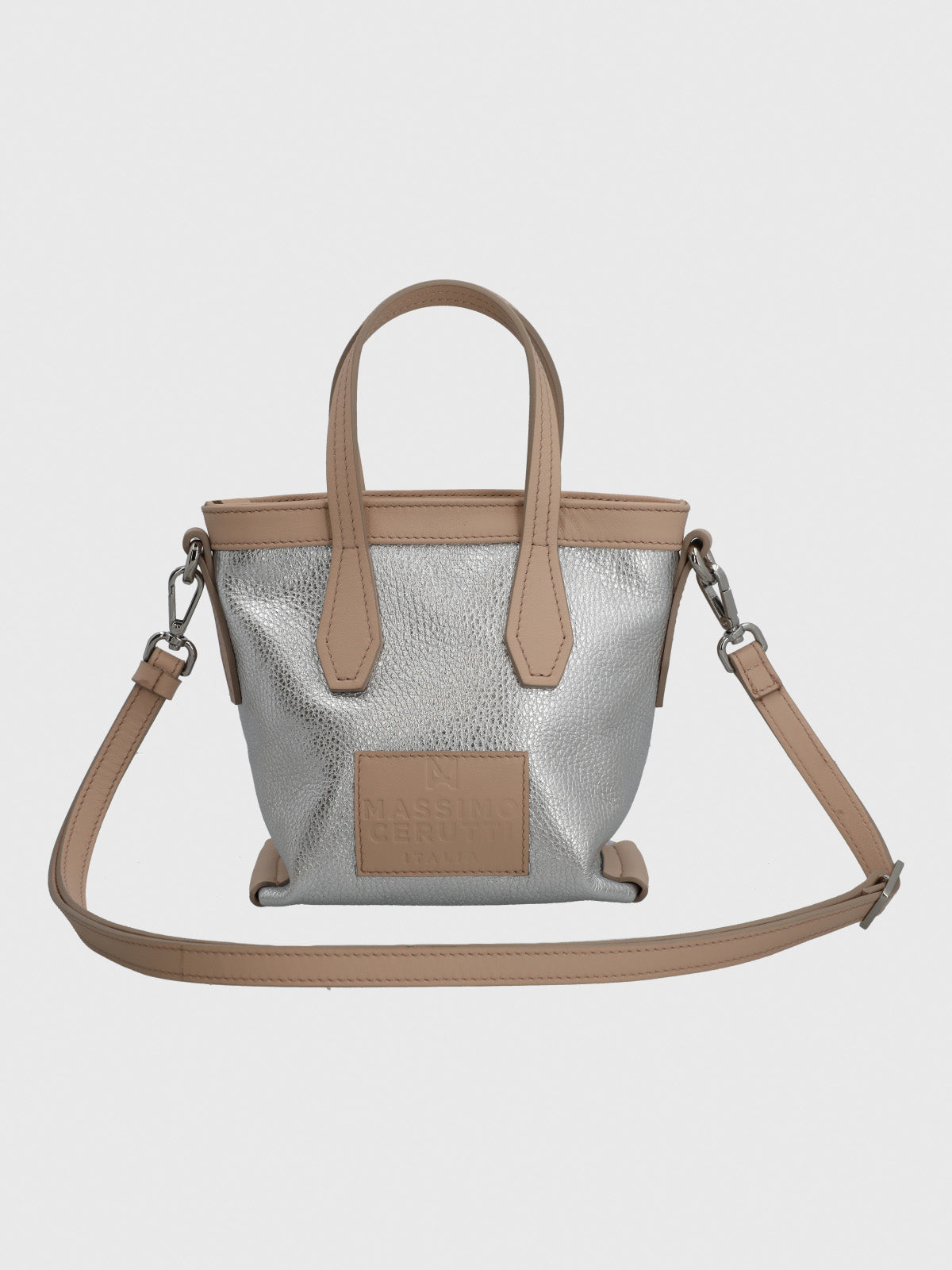 Cartera Cerutti Cuero Mujer Livia Minitote Metalizado