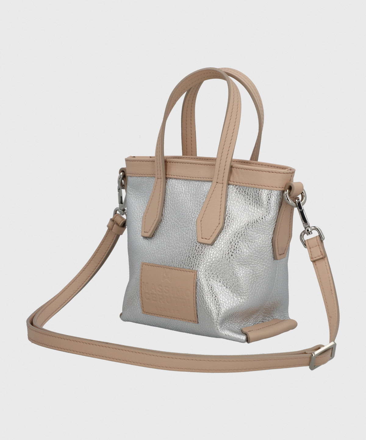 Cartera Cerutti Cuero Mujer Livia Minitote Metalizado