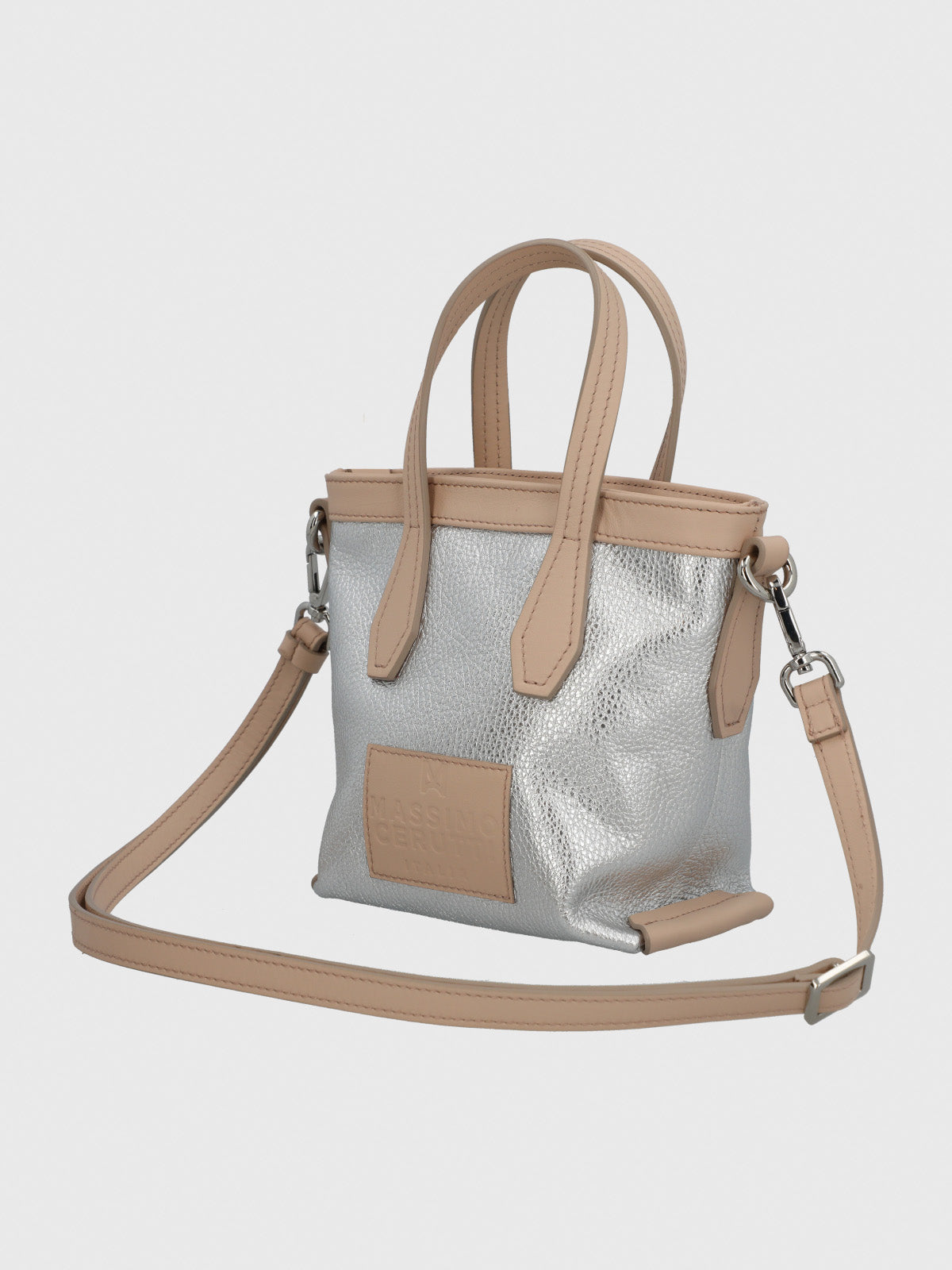 Cartera Cerutti Cuero Mujer Livia Minitote Metalizado