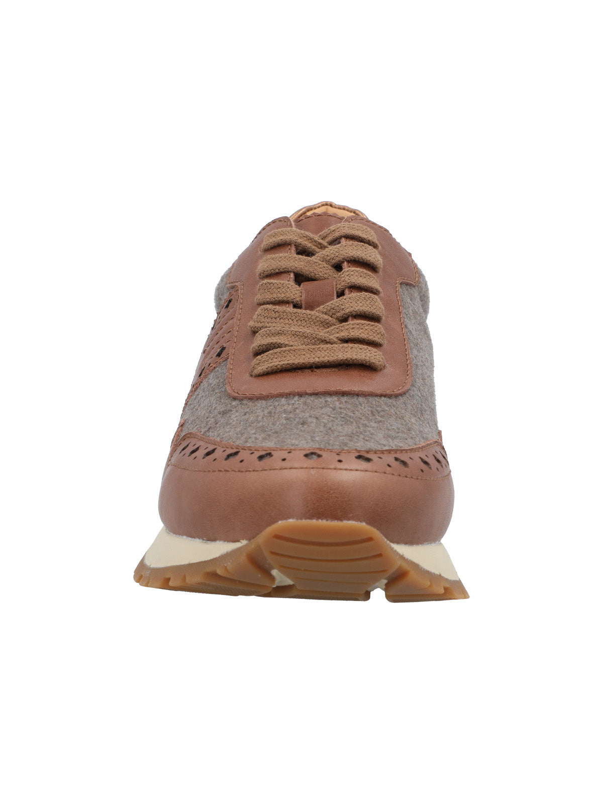 Zapatilla Cuero Mujer Bonete Café