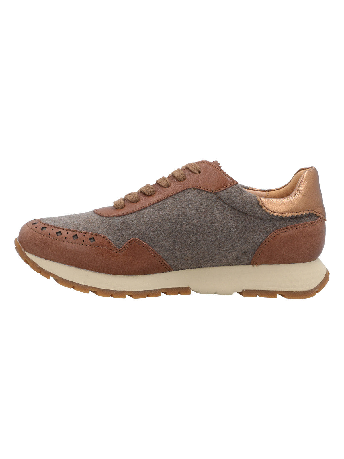Zapatilla Cuero Mujer Bonete Café
