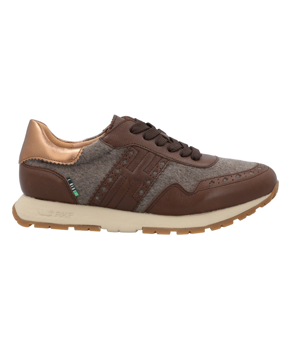 Zapatilla Cuero Mujer Bonete Café