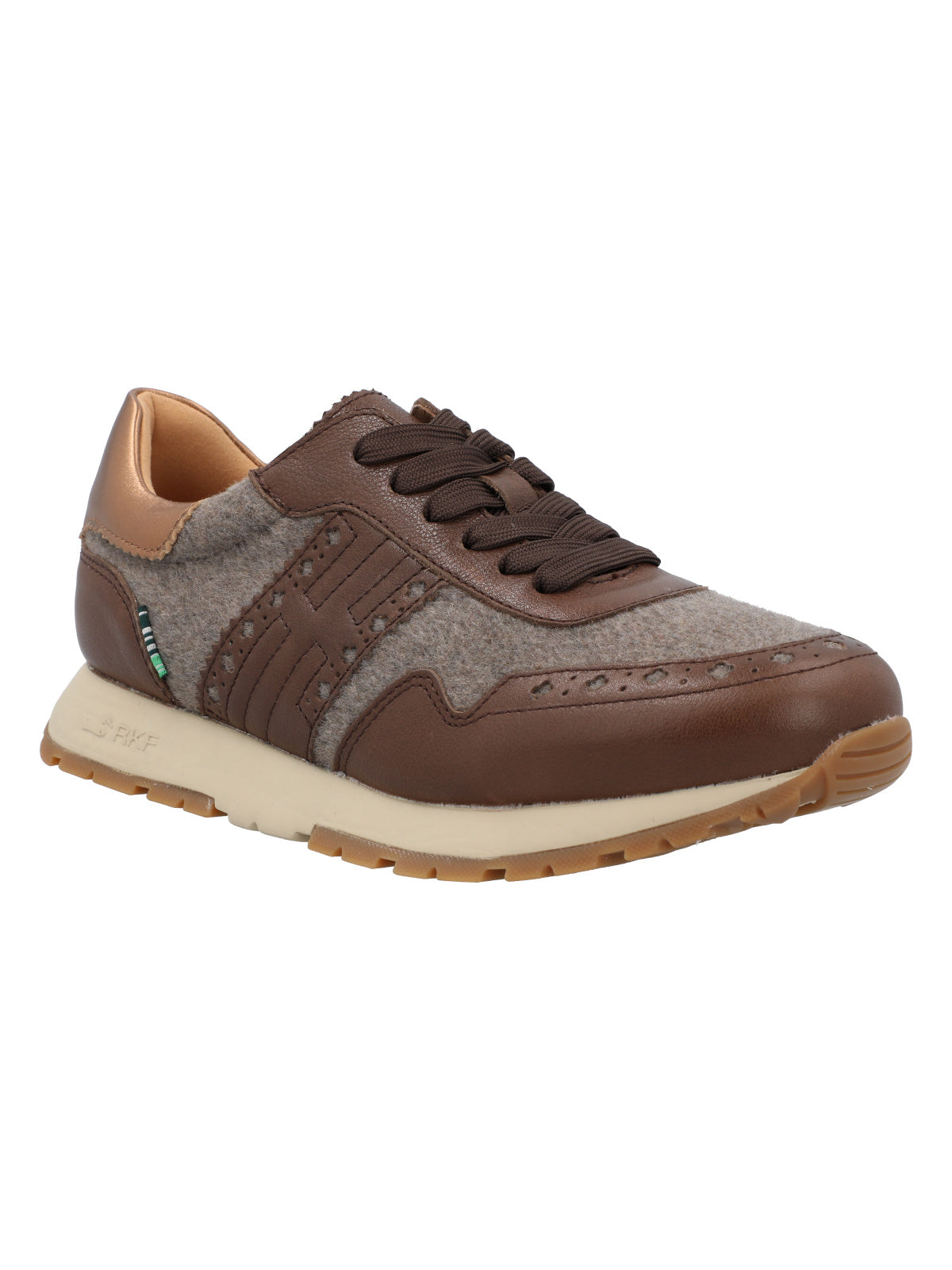 Zapatilla Cuero Mujer Bonete Café
