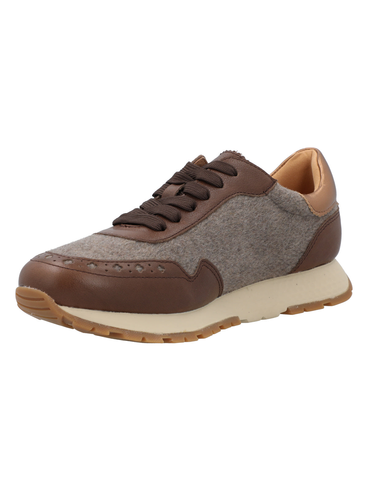 Zapatilla Cuero Mujer Bonete Café