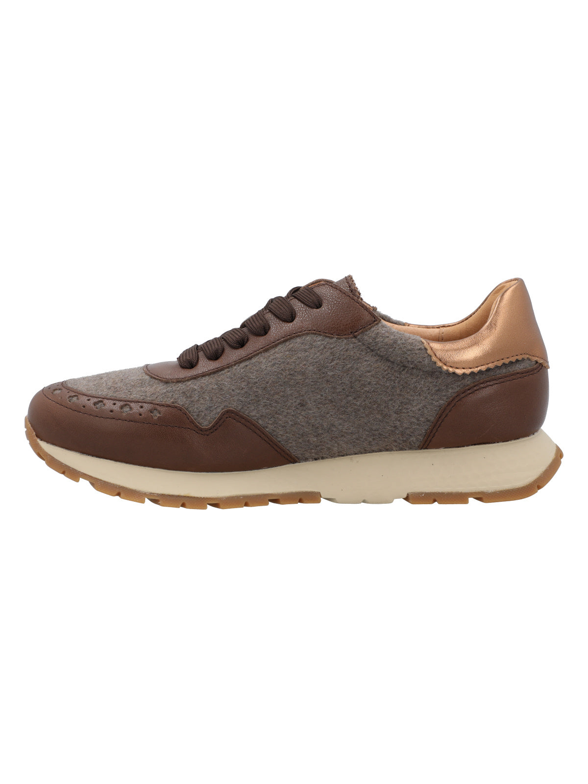 Zapatilla Cuero Mujer Bonete Café